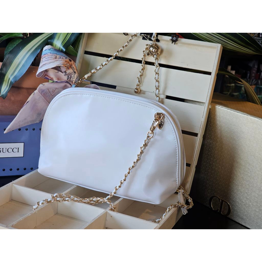 YSL Yves Saint Laurent White Clutch w/Crossbody, Twilly and Charm Added - Picture 5 of 15